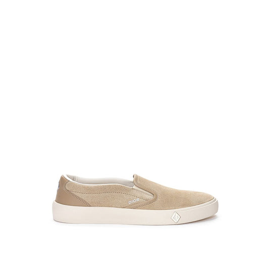 Dior – Beige Suede Slip-On Sneakers