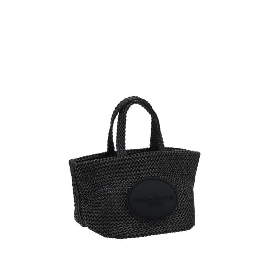 Alexander Wang – Punch Small Raffia Handbag Black