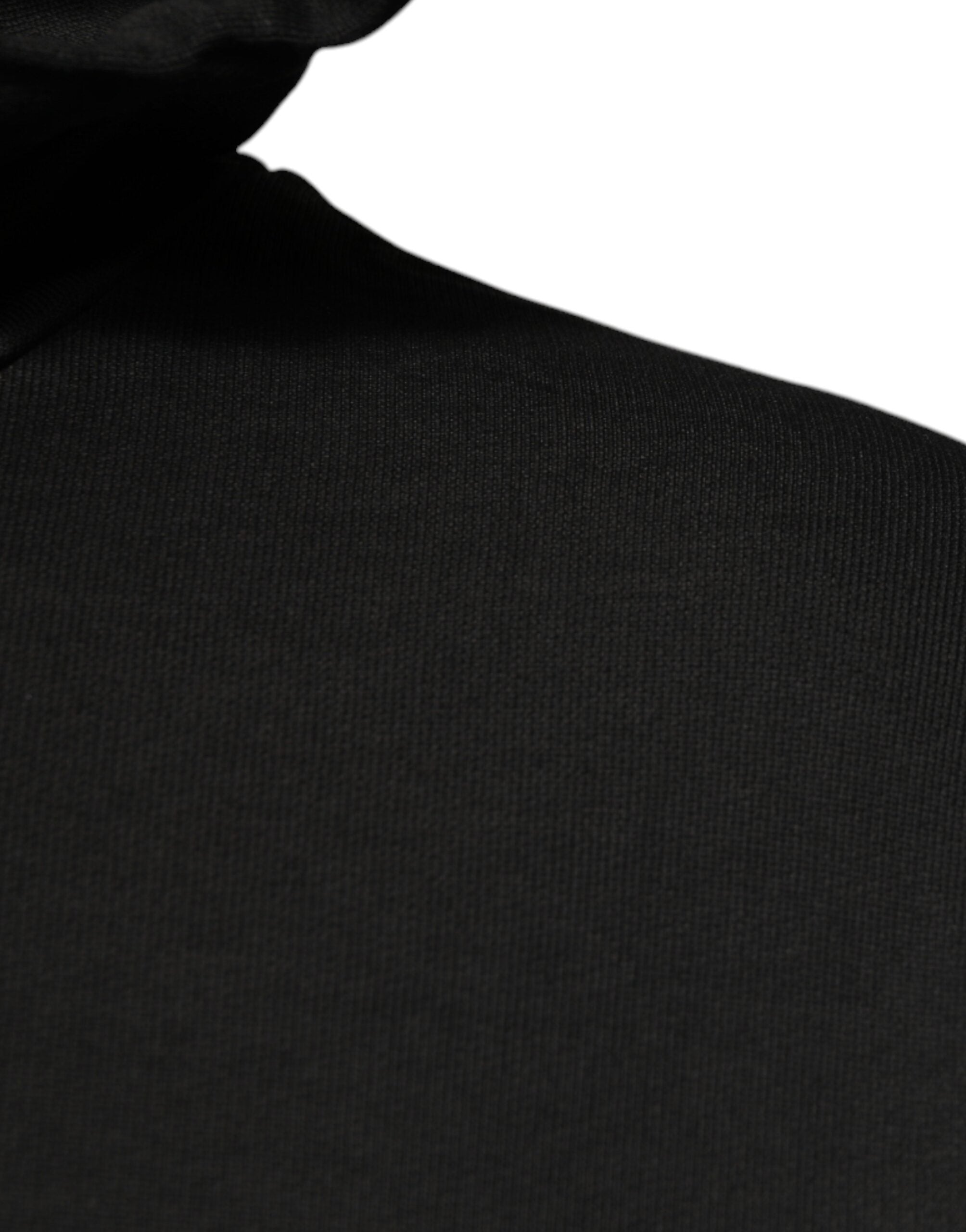 Dolce & Gabbana - Black Cotton Hooded DG Shield Pullover Sweater