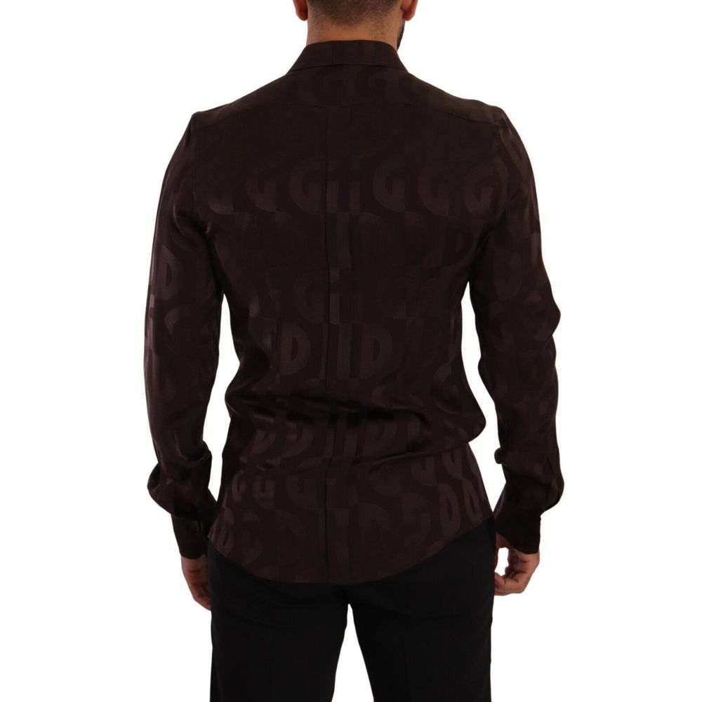 Dolce & Gabbana - Bordeaux Silk Dress Shirt