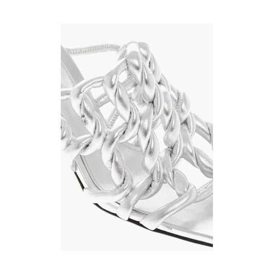 Bottega Veneta – Silver Lamé Leather Sandals