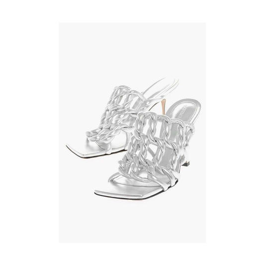 Bottega Veneta – Silver Lamé Leather Sandals