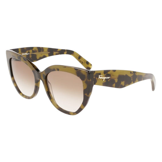 Salvatore Ferragamo – Brown Patterned Acetate Sunglasses