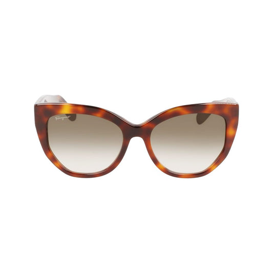 Salvatore Ferragamo – Brown Acetate Sunglasses