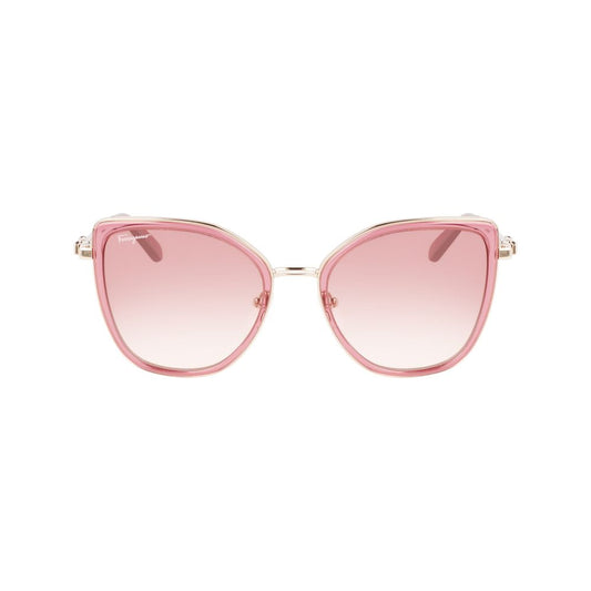 Salvatore Ferragamo – Pink Metal Sunglasses