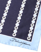 Dolce & Gabbana - Blue Heart Spade Silk Handkerchief Scarf