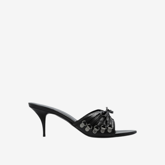 Balenciaga – Cagole 70 Leather Sandals in Black