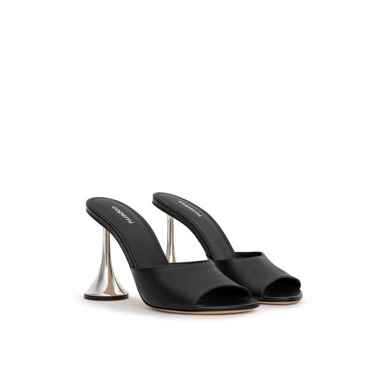 Coperni – Black Leather Mules with Trumpet Heels