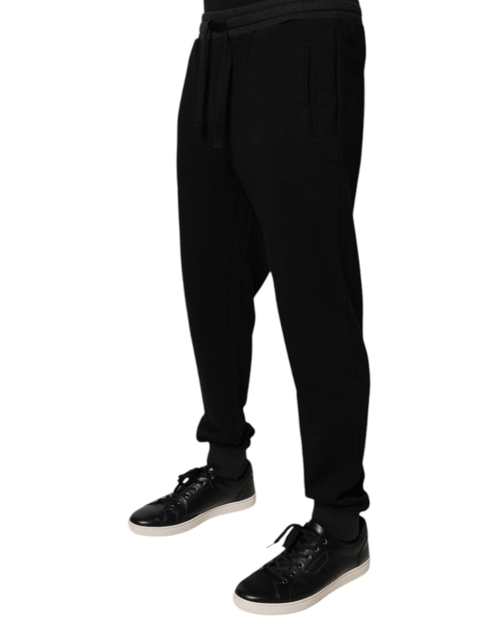 Dolce & Gabbana - Black Logo Men Jogger Cotton Sweatpants Pants