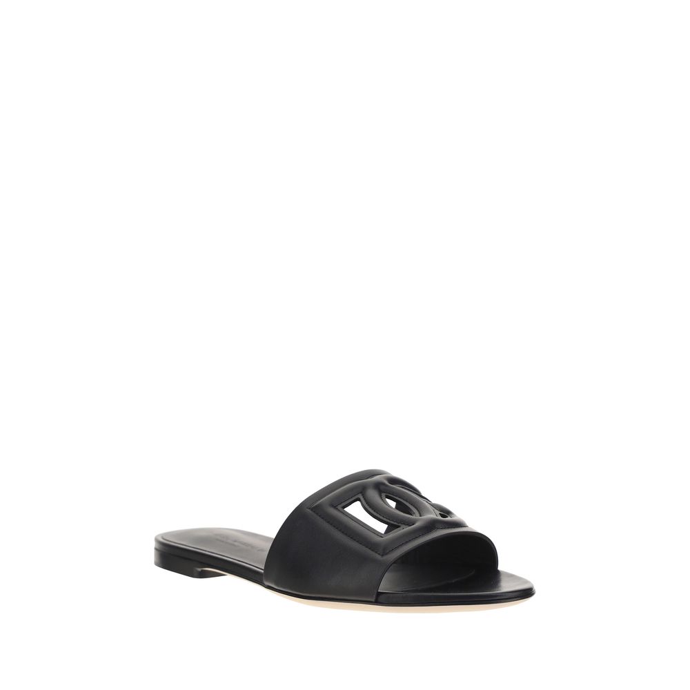 Dolce & Gabbana – Black Millenials Leather Sandals