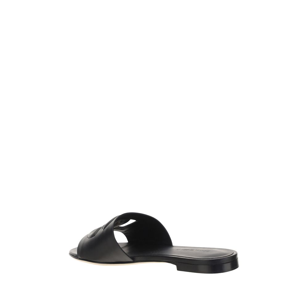 Dolce & Gabbana – Black Millenials Leather Sandals
