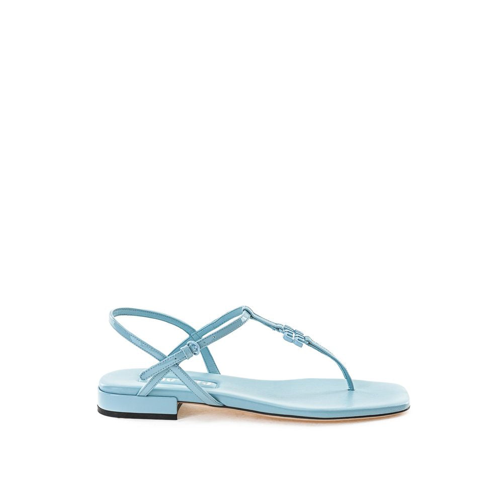 Miu Miu – Blue Patent Leather Flip-Flop Sandals