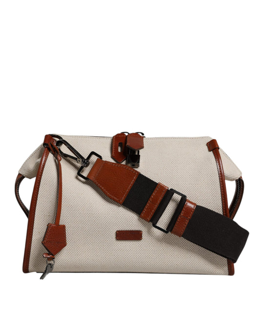 Dolce & Gabbana – Beige & Brown Canvas Duffle Bag