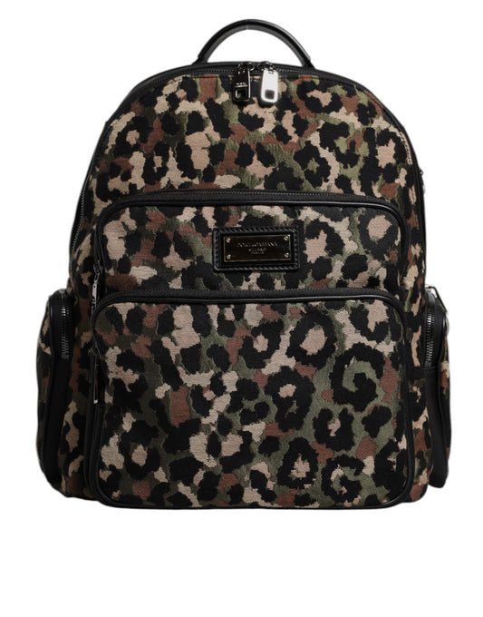 Dolce & Gabbana – Leopard Print DG Logo Plaque Backpack