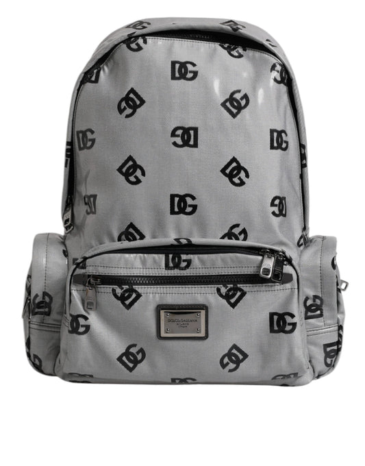 Dolce & Gabbana – Gray Black DG Logo Plaque Backpack