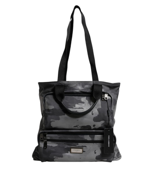 Dolce & Gabbana – Black Camouflage Shoulder Travel Bag