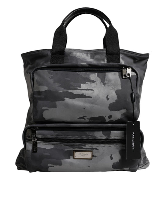 Dolce & Gabbana – Black Camouflage Shoulder Travel Bag