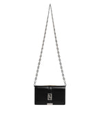 Versace – Black Leather Chain Strap Crossbody Bag