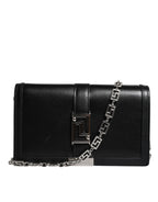 Versace – Black Leather Chain Strap Crossbody Bag