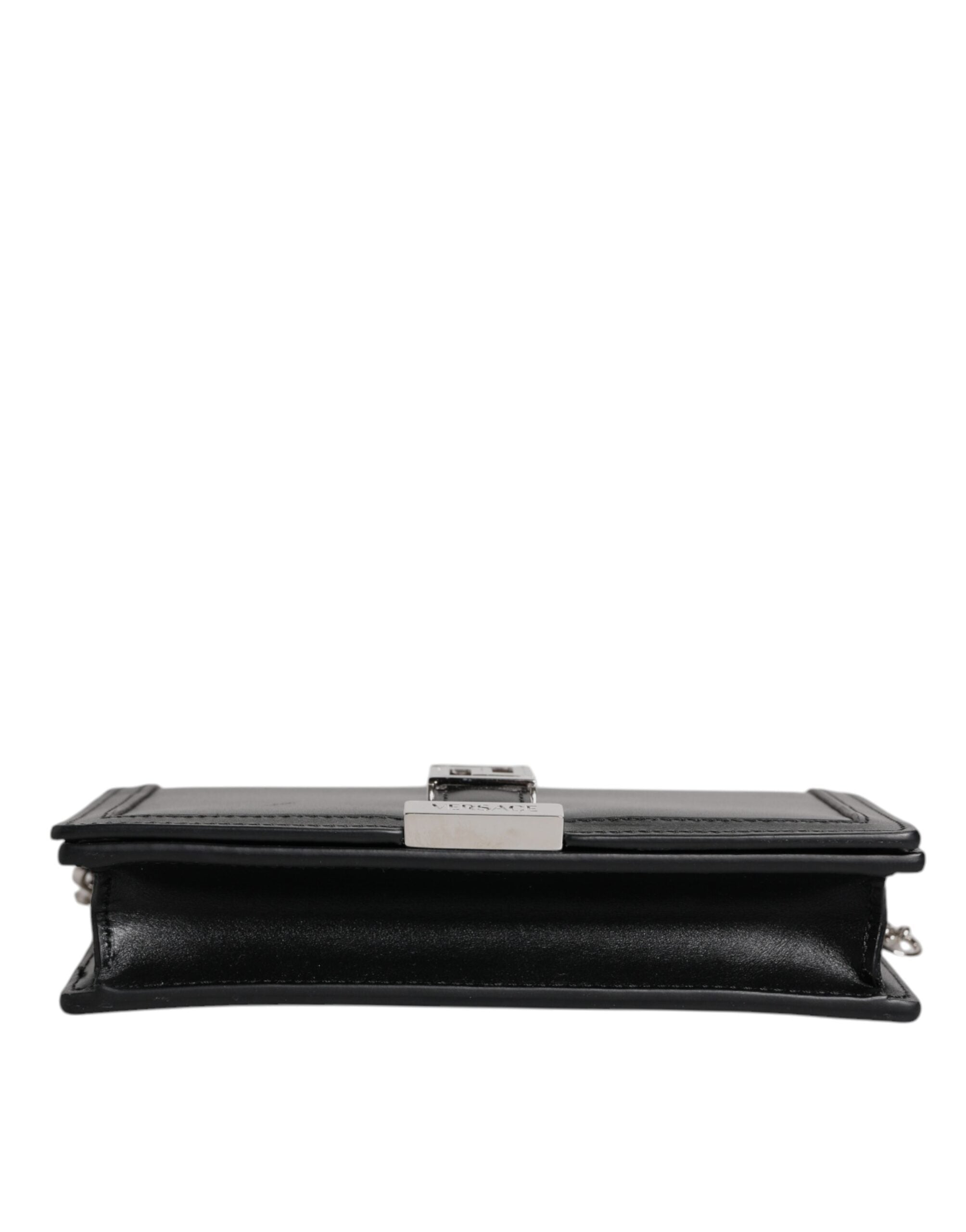 Versace – Black Leather Chain Strap Crossbody Bag
