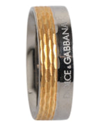 Dolce & Gabbana - Gold Silver Tone Real Brass DG Logo Ring