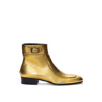 Saint Laurent – Gold Leather Ankle Boots