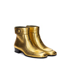 Saint Laurent – Gold Leather Ankle Boots