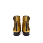Saint Laurent – Gold Leather Ankle Boots