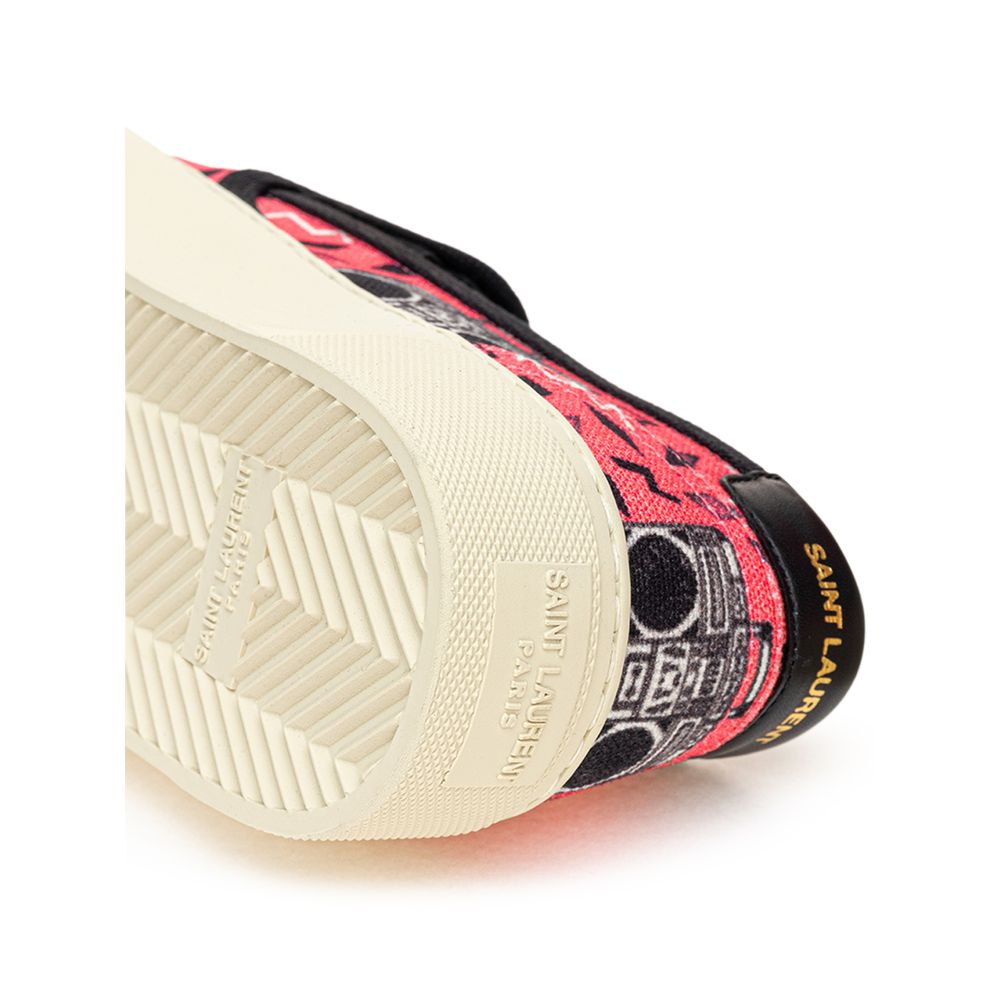 Saint Laurent – Pink Venice Cotton Slip-On Sneakers