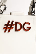Dolce & Gabbana - White Leather #DG BEATRICE Top Handle Tote Bag