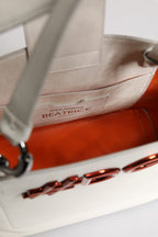 Dolce & Gabbana - White Leather #DG BEATRICE Top Handle Tote Bag