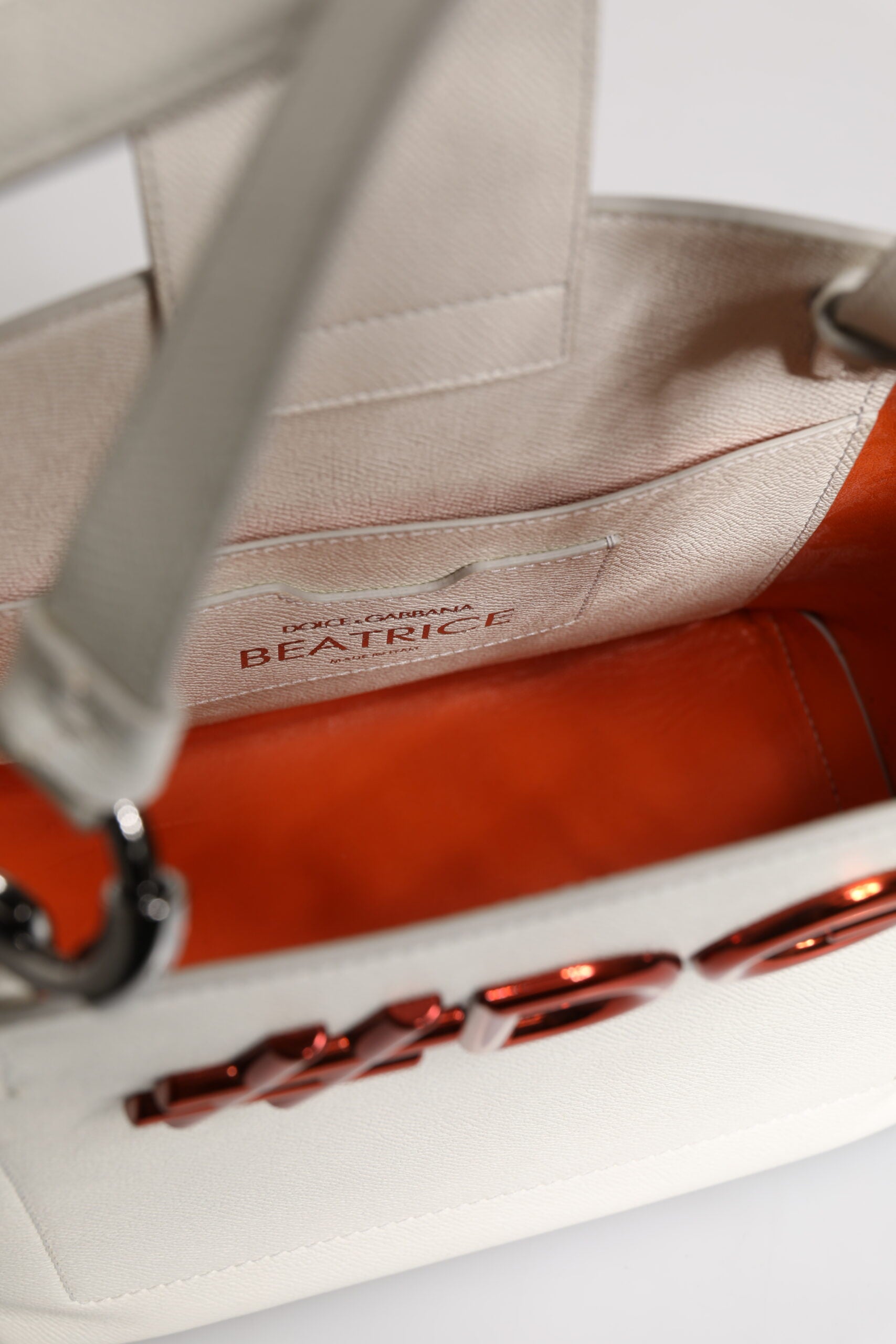 Dolce & Gabbana - White Leather #DG BEATRICE Top Handle Tote Bag