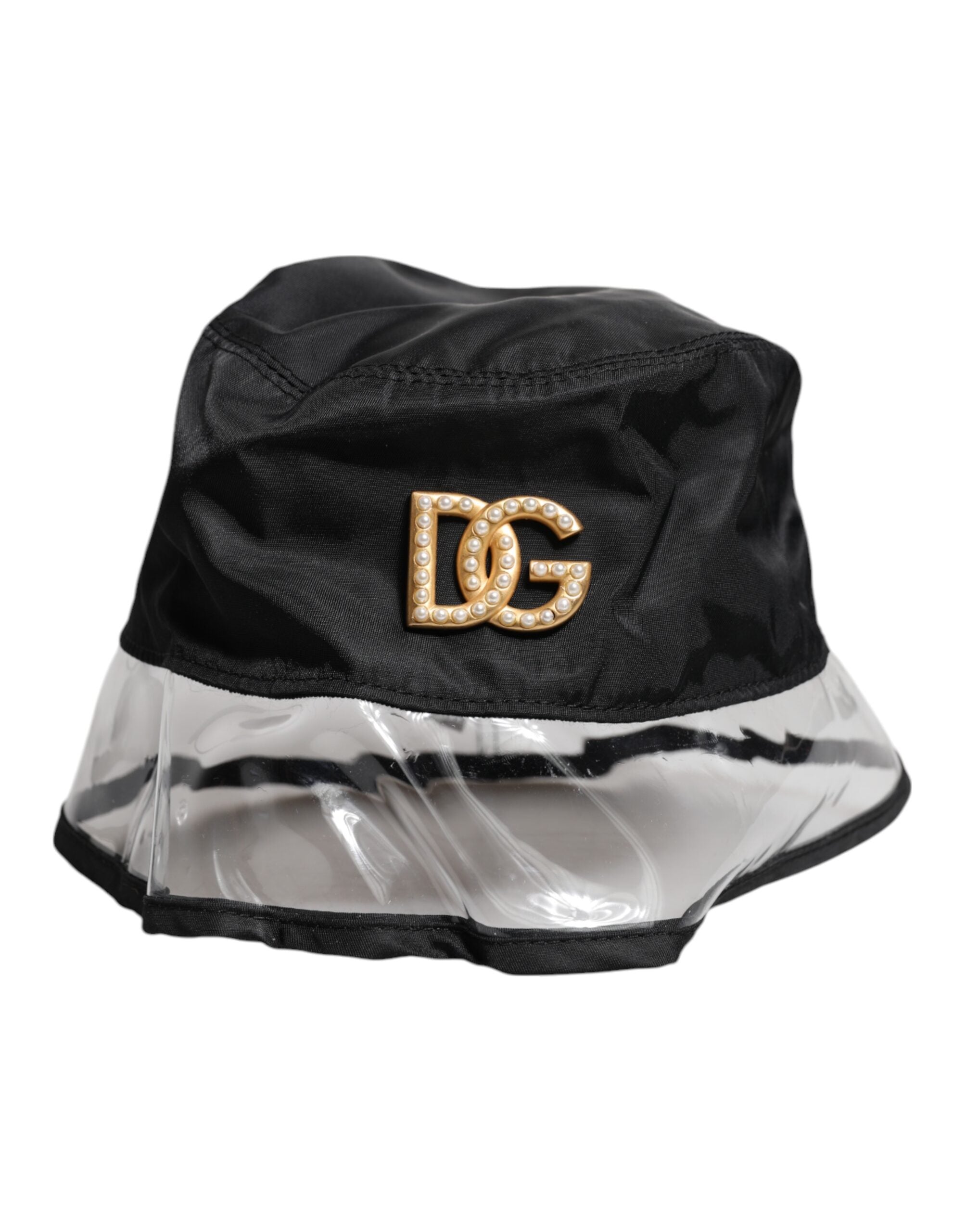 Dolce & Gabbana - Black Nylon PVC DG Logo Bucket Hat