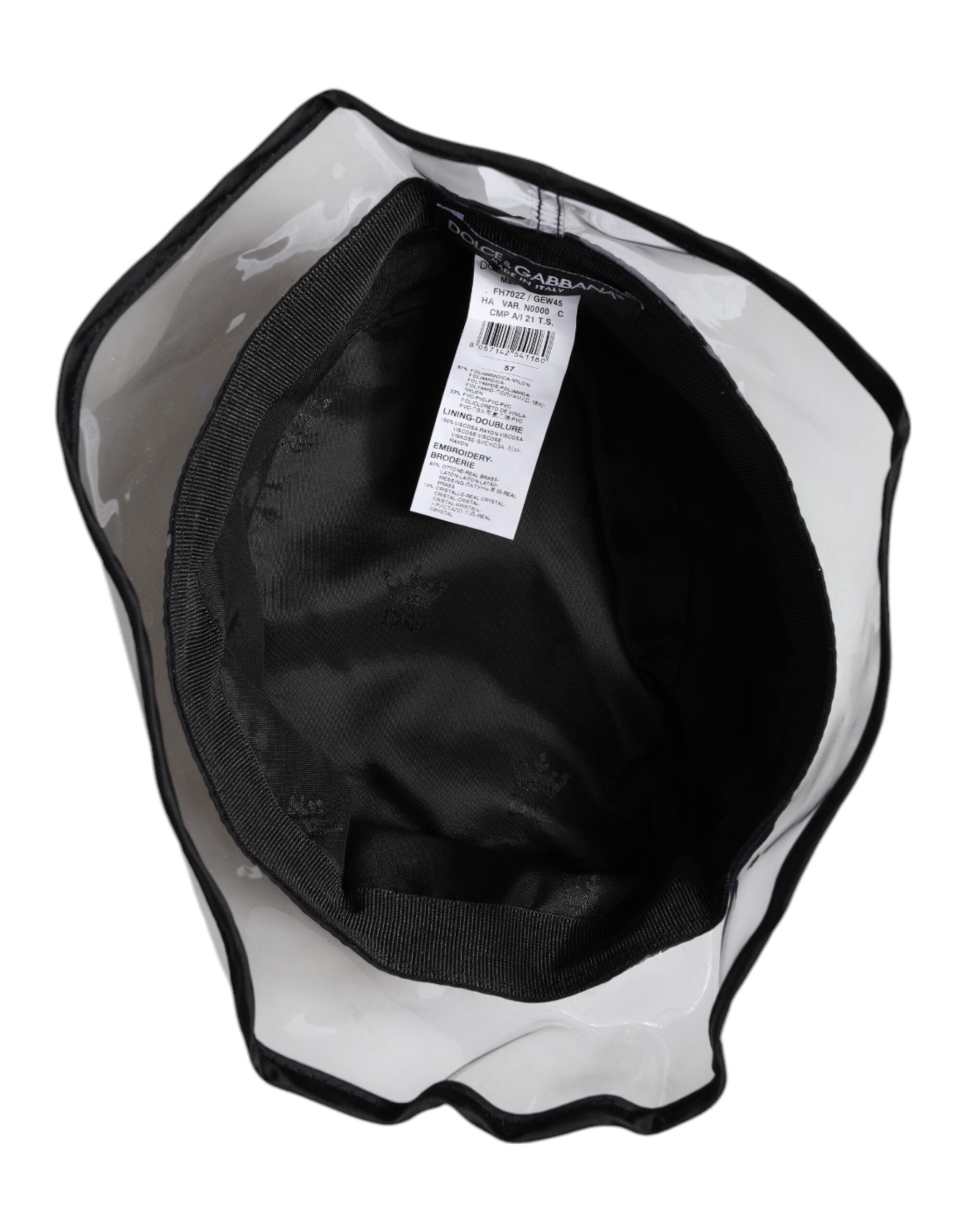 Dolce & Gabbana - Black Nylon PVC DG Logo Bucket Hat