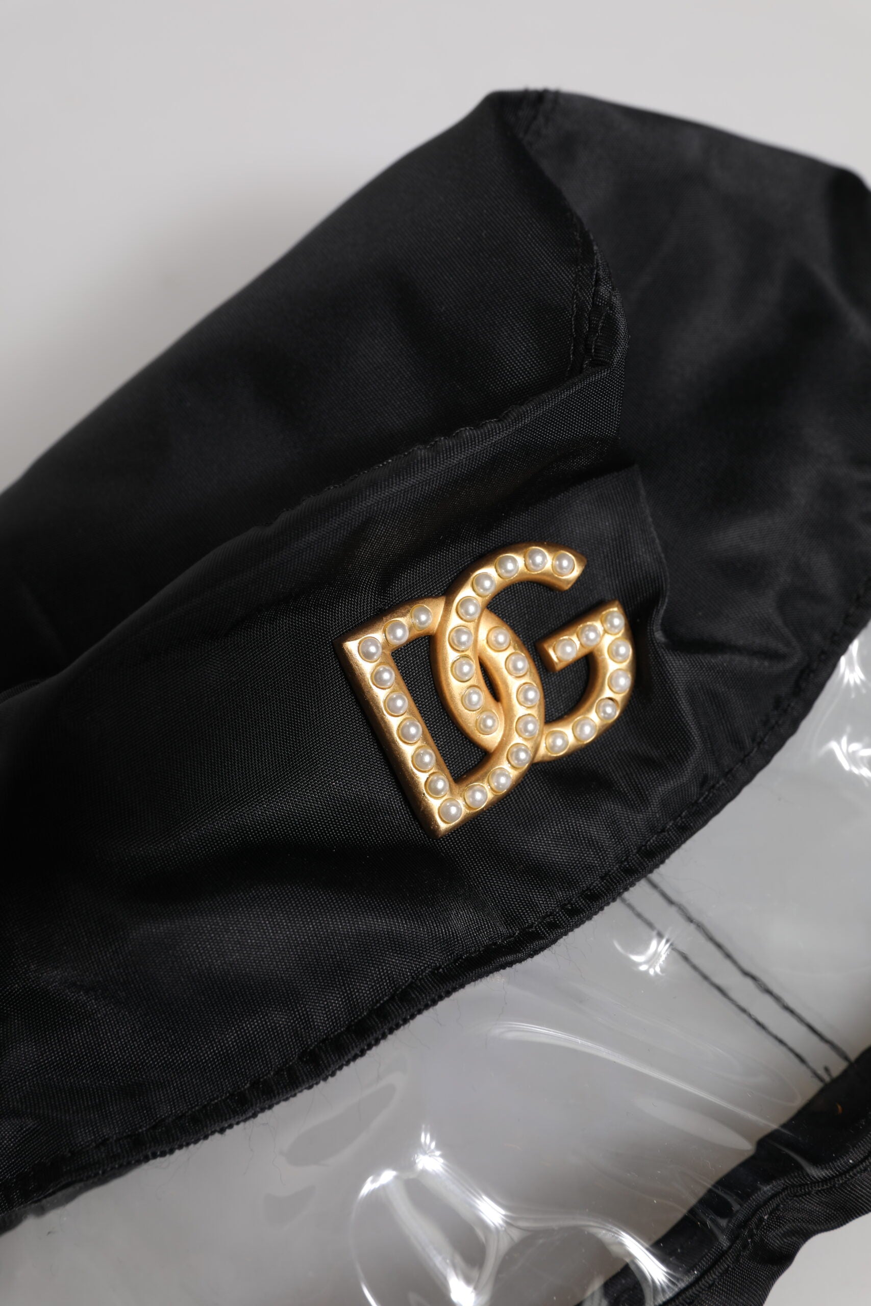 Dolce & Gabbana - Black Nylon PVC DG Logo Bucket Hat