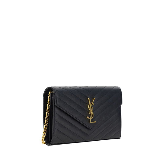 Saint Laurent – Black Monogram Leather Shoulder Bag