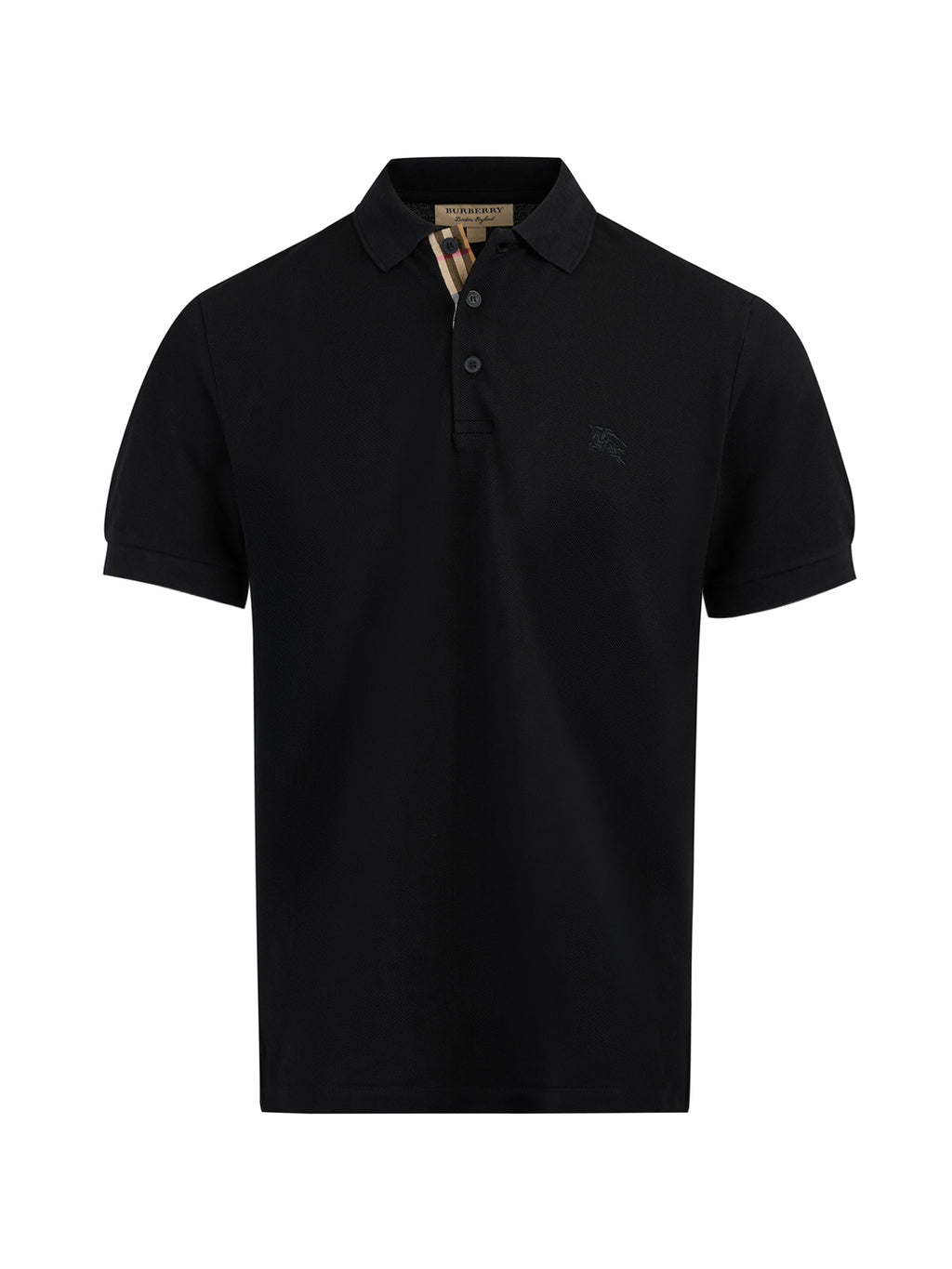 Burberry - Black Cotton Collared Polo Shirt