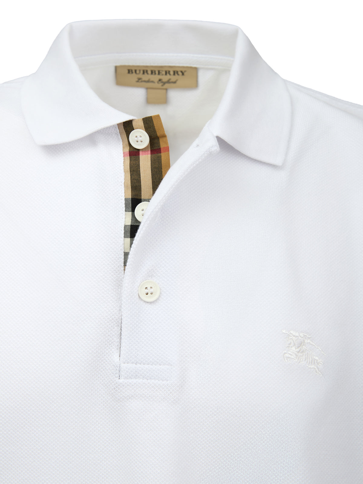 Burberry -  White Cotton Collared Polo Shirt