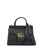 Gucci – Black Leather GG Marmont Handbag