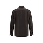 Brunello Cucinelli - Brown Fleece Wool Pattern Shirt