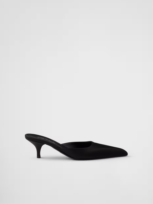 Prada – Black Satin Sabot