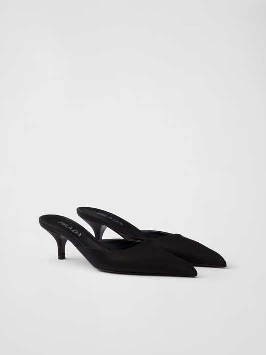 Prada – Black Satin Sabot