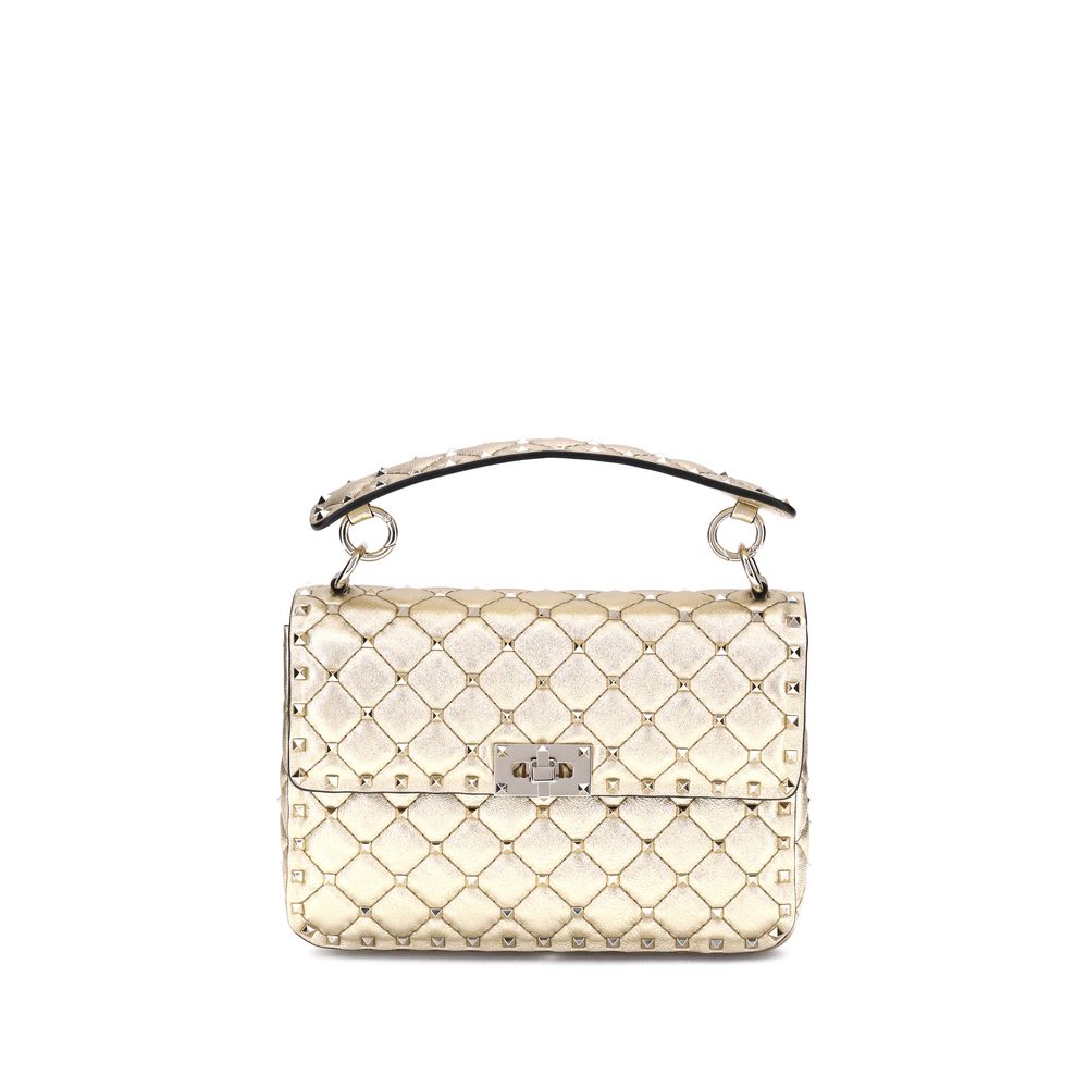 Valentino Garavani – Gold Rockstud Spike Medium Quilted Shoulder Bag
