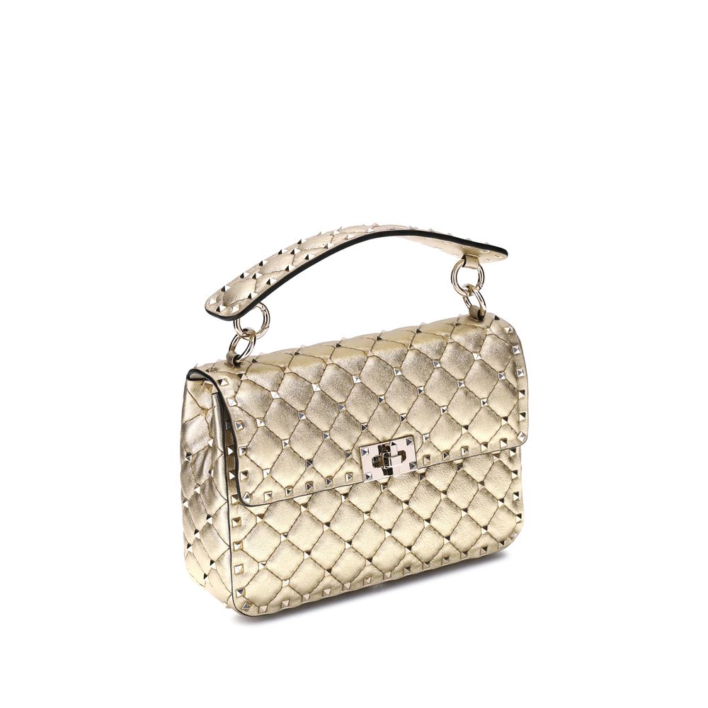 Valentino Garavani – Gold Rockstud Spike Medium Quilted Shoulder Bag