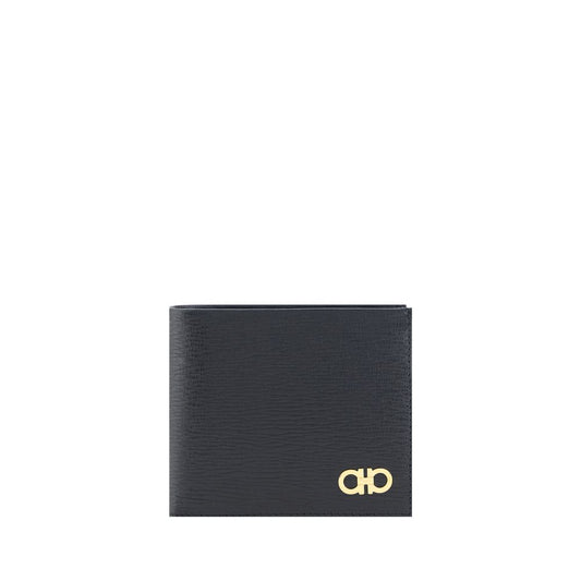 Ferragamo – Black Gancini Leather Wallet