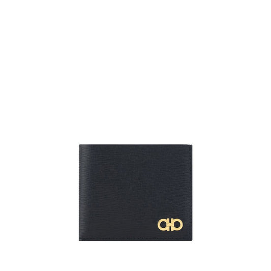 Ferragamo – Black Gancini Leather Wallet