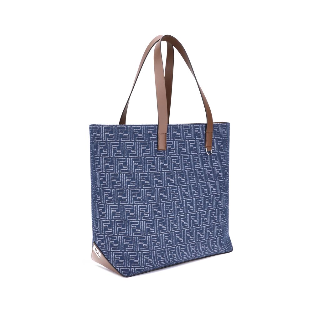 Fendi – Embroidered Denim FF Pattern Tote Bag