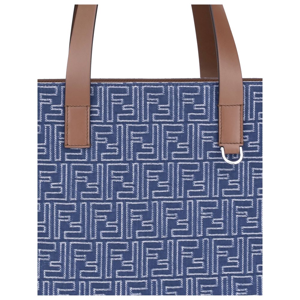 Fendi – Embroidered Denim FF Pattern Tote Bag