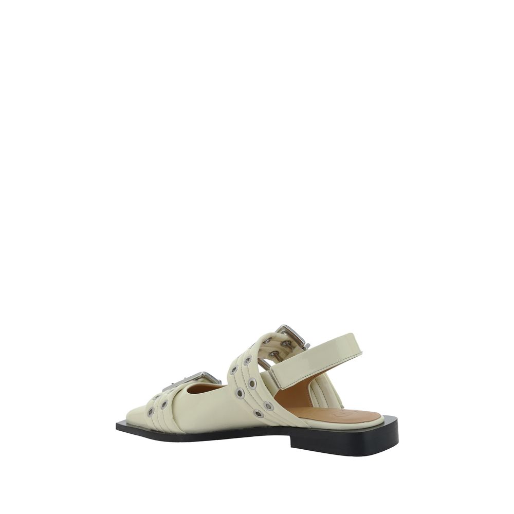 Ganni - Feminine Buckle slingback Ballerinas