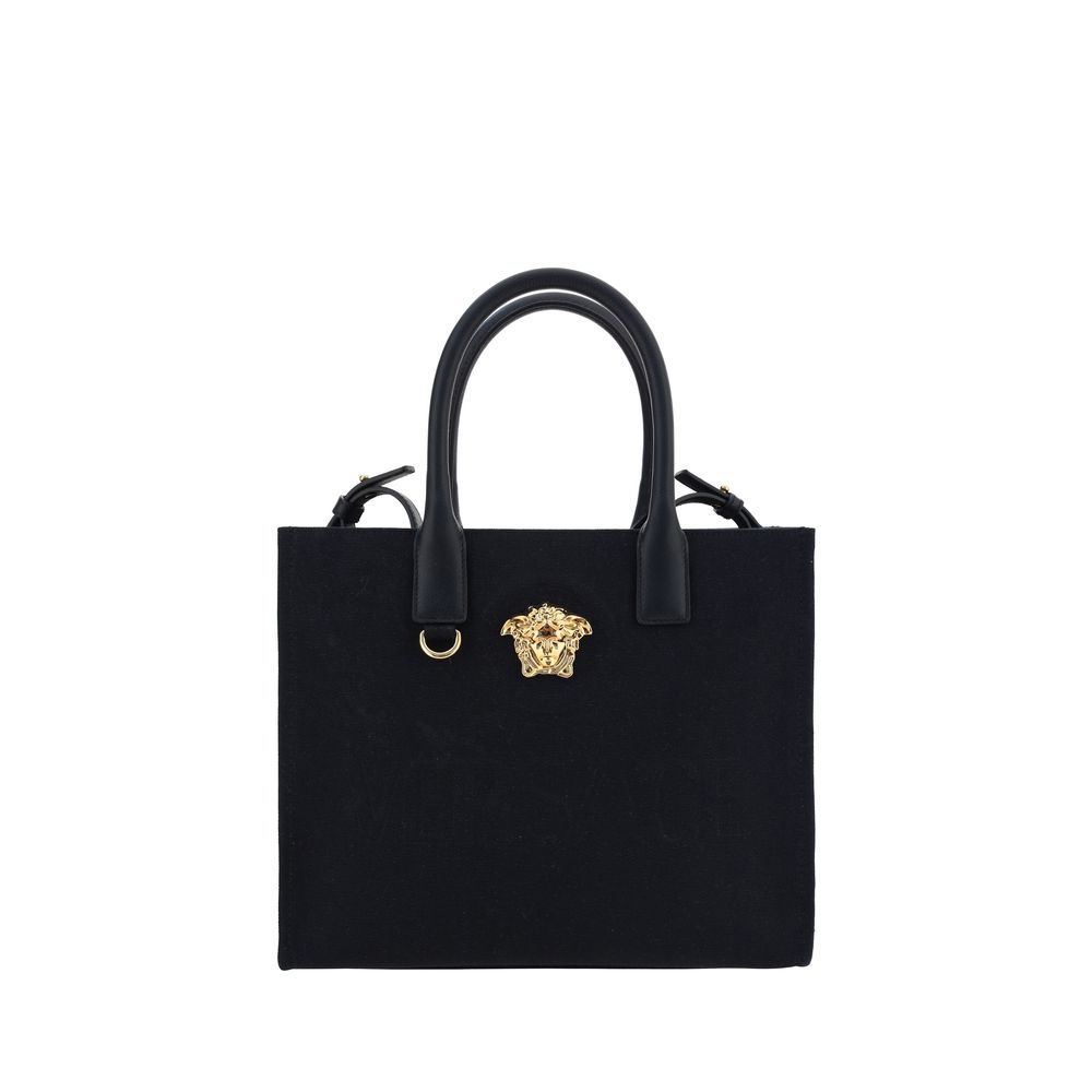 Versace – Cotton Shoulder Bag with Medusa Appliqué